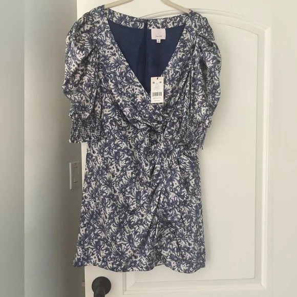 Cinq à Sept Blue and White Mini Dress - Picture 2 of 8